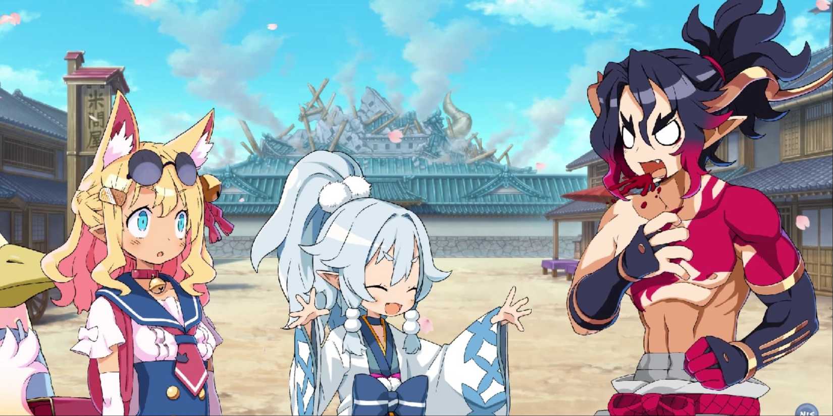 A cutscene featuring characters in Disgaea 7