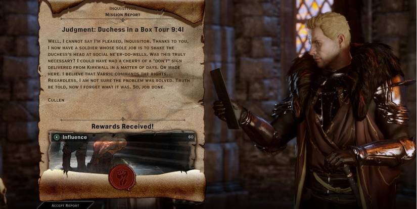 A judgment in Dragon Age:Inquisition