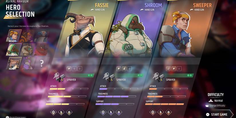 A squad consisting of Fassie, Shroom, And Sweeper in Endless Dungeon