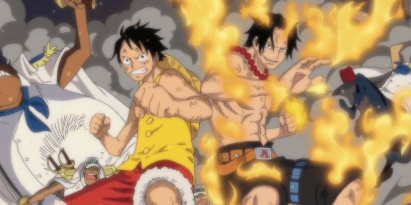 Portgas D. Ace and Monkey D. Luffy, fighting together during the Battle of Marineford