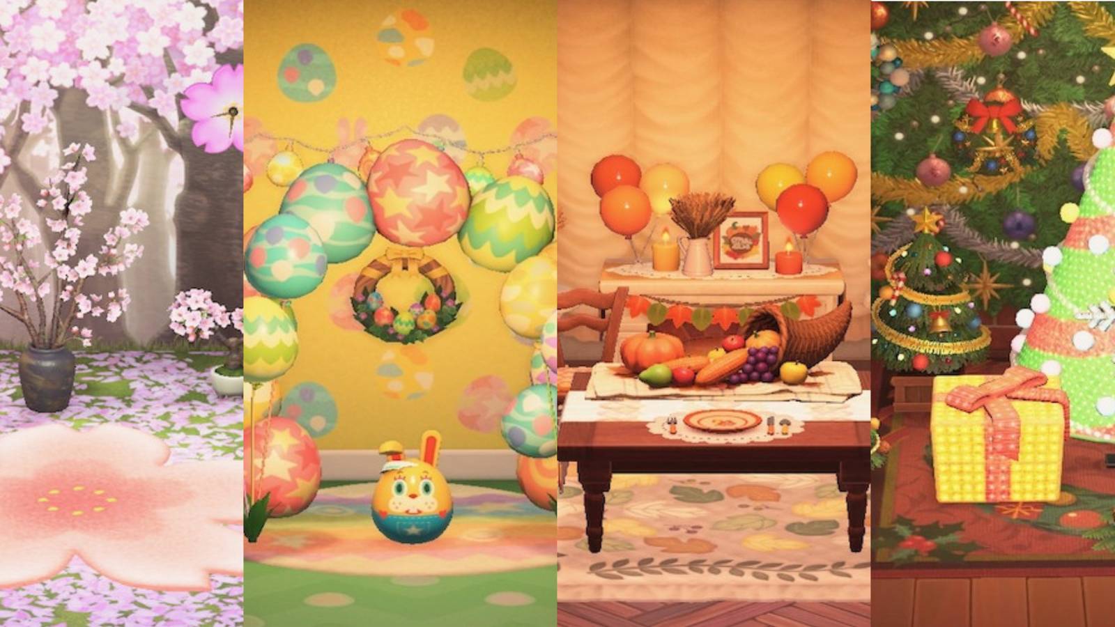 The Cherry Blossom, Bunny Day, Turkey Day, and Festive Series in Animal Crossing: New Horizons