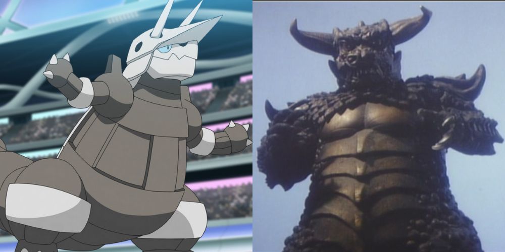 Comparison between the Pokémon Aggron, and the Kaiju Pulgasari
