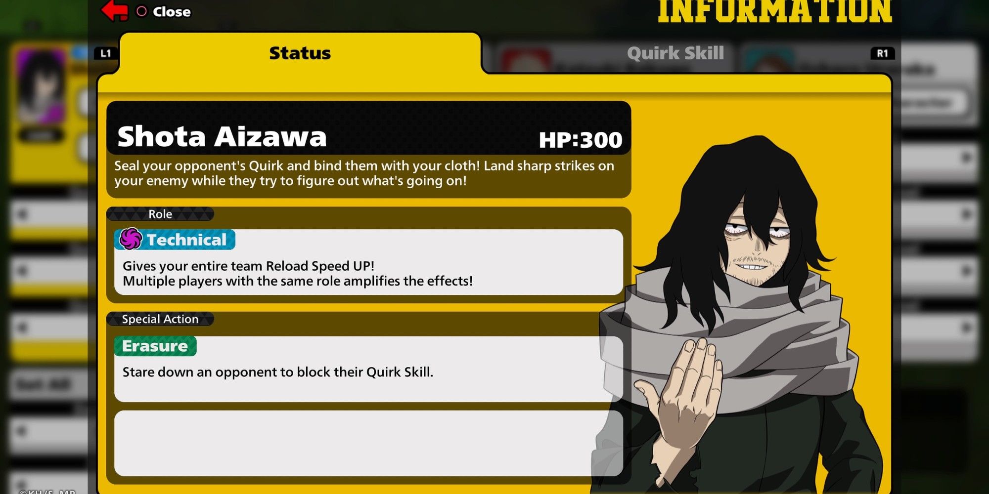 Shota Aizawa's stats