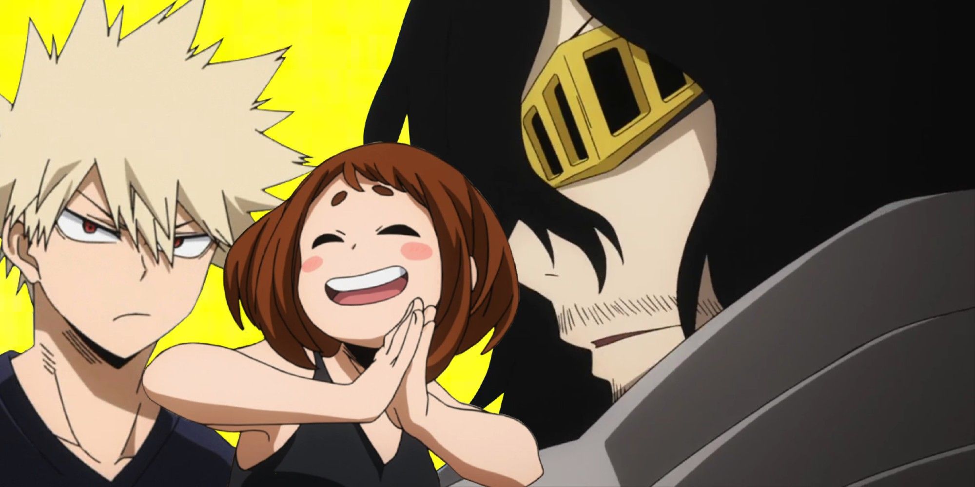 Bakugo, Aizawa, and Uraraka