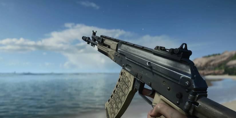 Player hits enemies with an assault rifle