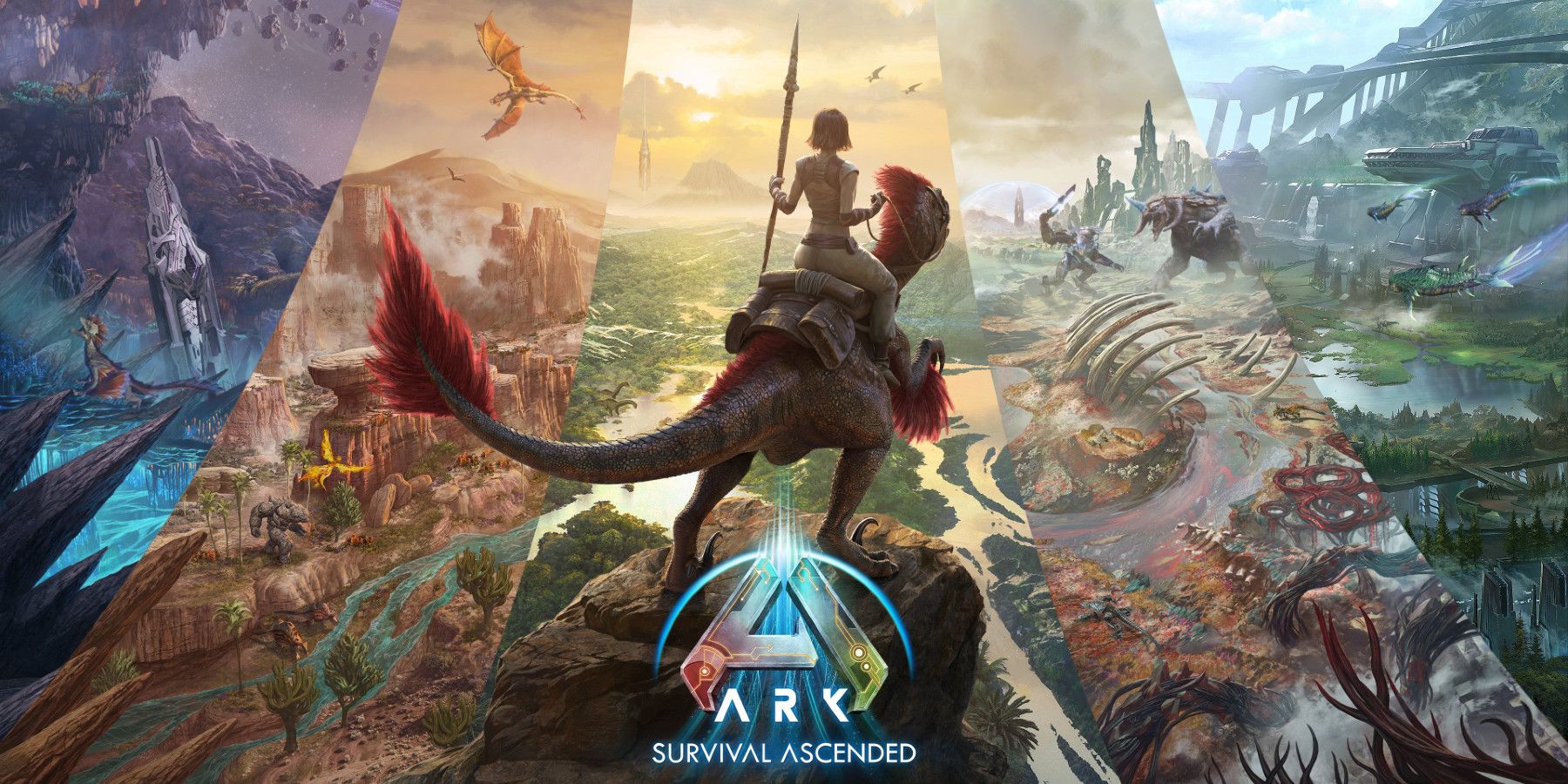 ark survival ascended dinosaur rider promo art