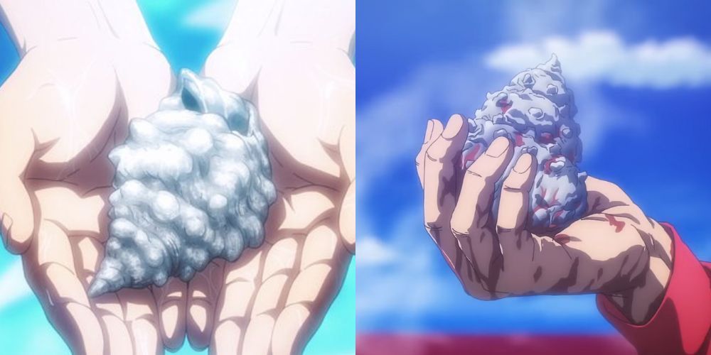 The seashell that Armin holds in Attack on Titan, Season 3 vs The Finale