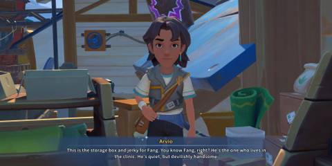 Arvio talking about Fang in My Time at Sandrock