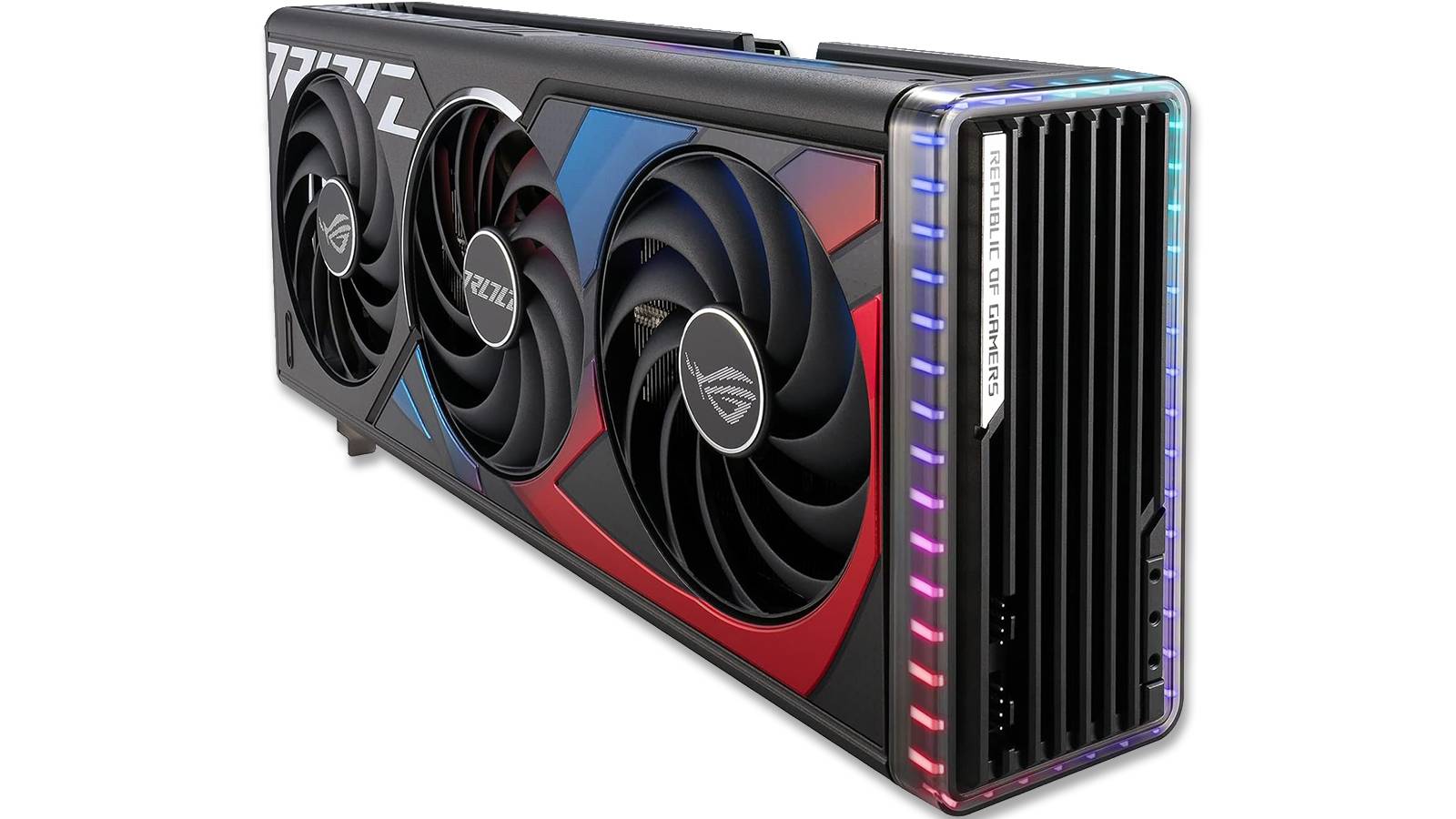 ASUS ROG Strix NVIDIA GeForce RTX 4070 Ti OC Edition Gaming Graphics Card drop shadow white background