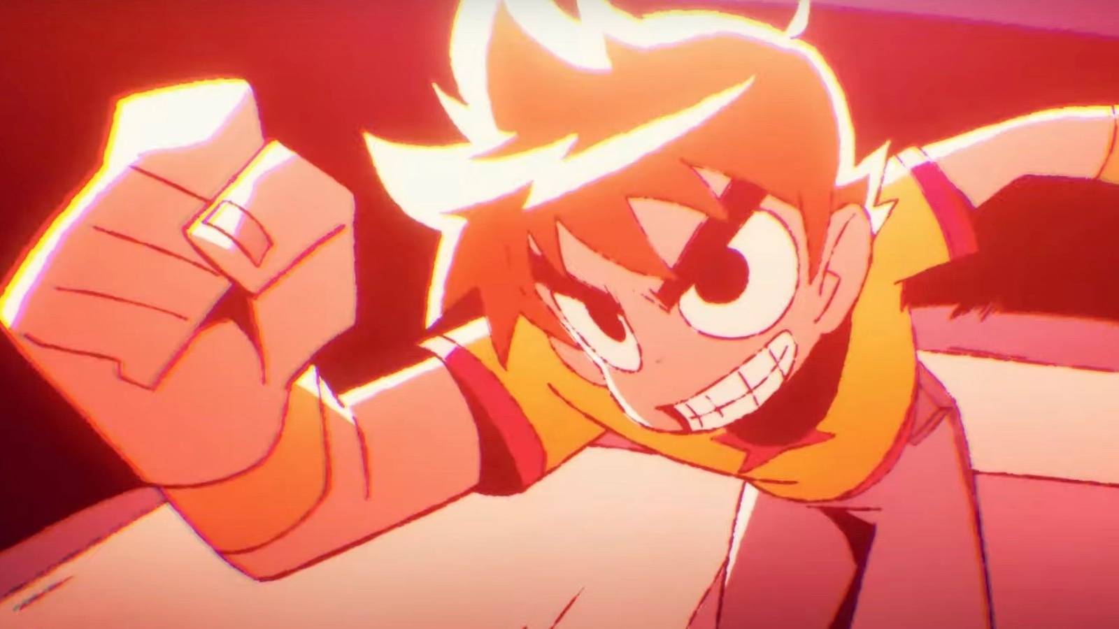 Scott Pilgrim runs toward Mathew Patel