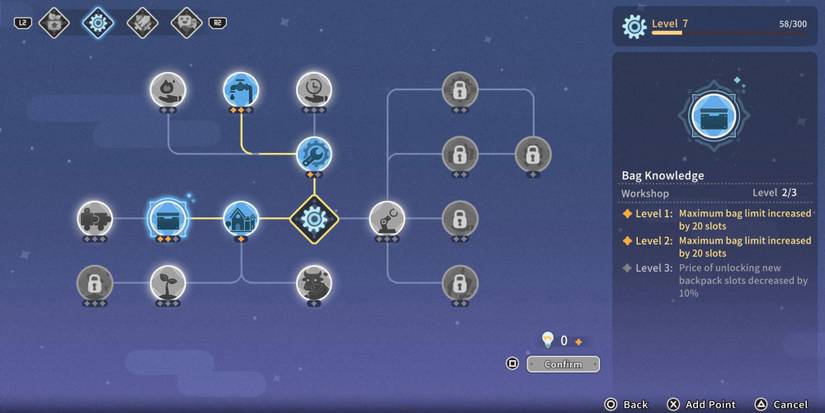 The Bag Knowledge skill in My Time at Sandrock