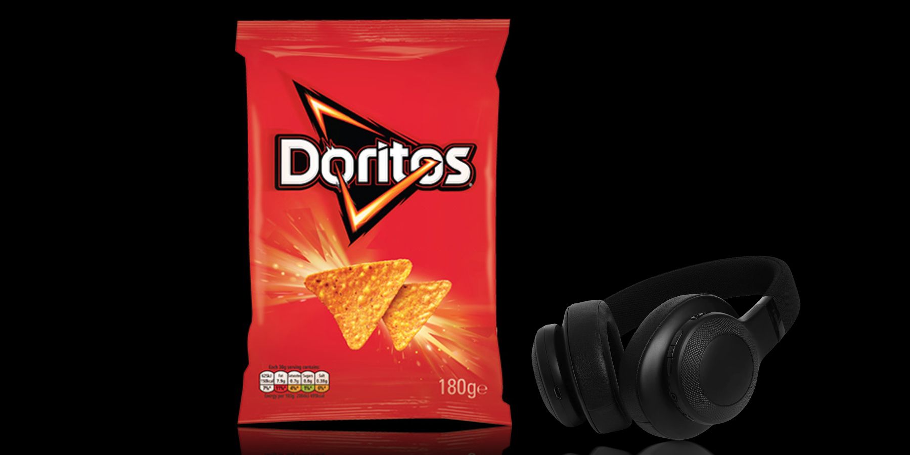bag of doritos with headset