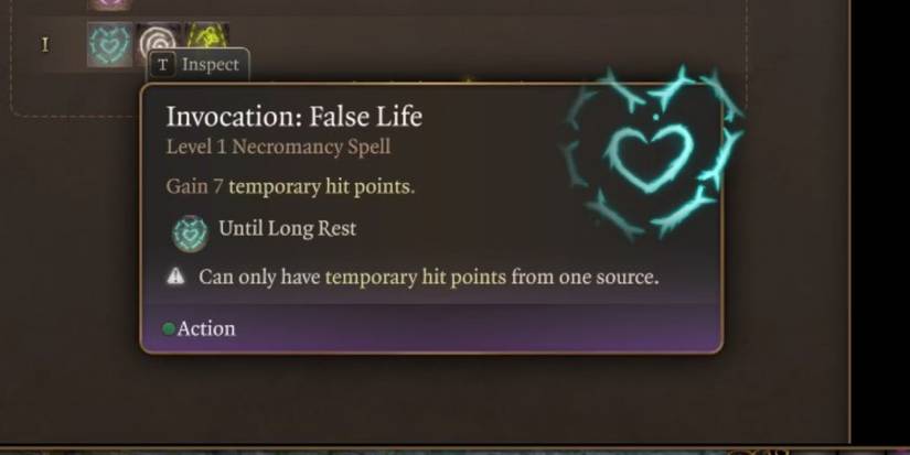 Baldurs Gate 3 False Life spell card
