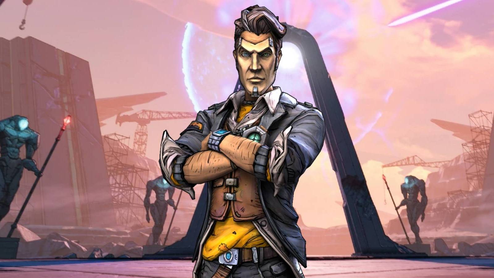 Handsome Jack in front of the Great Vault from Borderlands 3