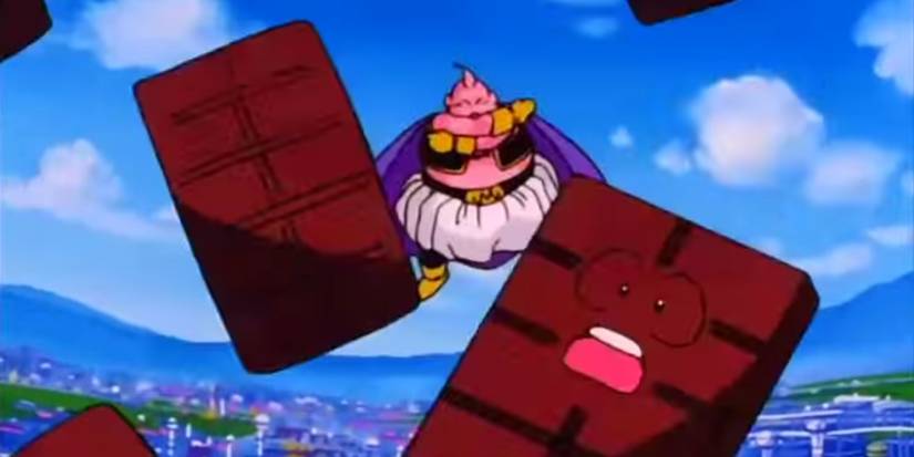Buu and chocolate people in Dragon Ball Z