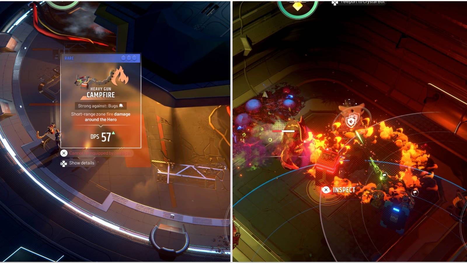 Campfire gun and Fighting enemies in Endless Dungeon