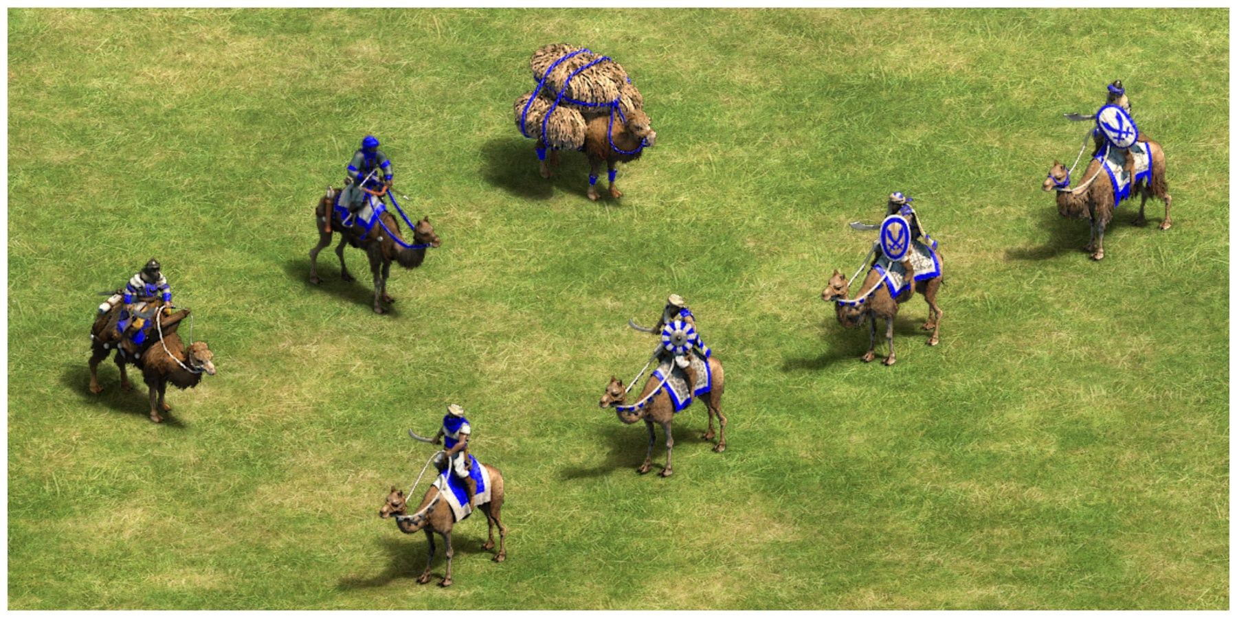 Cavalry units from Age Of Empires 2 in a field