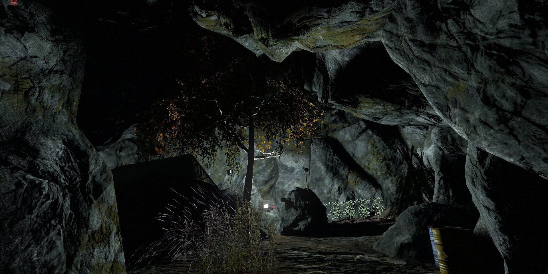 An image of the inside of a cave in DayZ