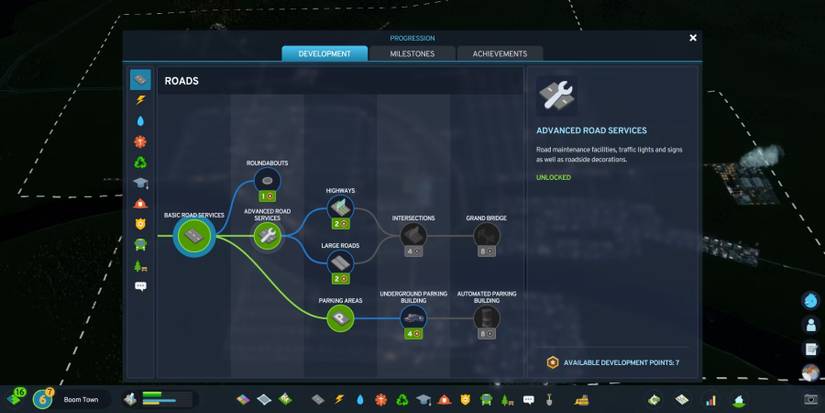 Cities Skylines 2 Advanced Road Services unlock