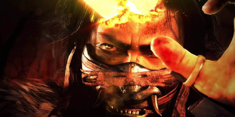 Close Up Shot Of Character With Hand Up In Nioh 2