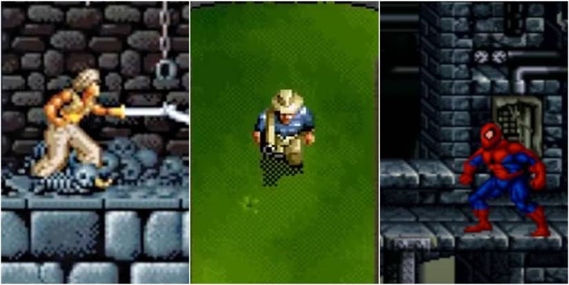 SNES Games Prince of Persia, Jurassic Park, Spider-Man