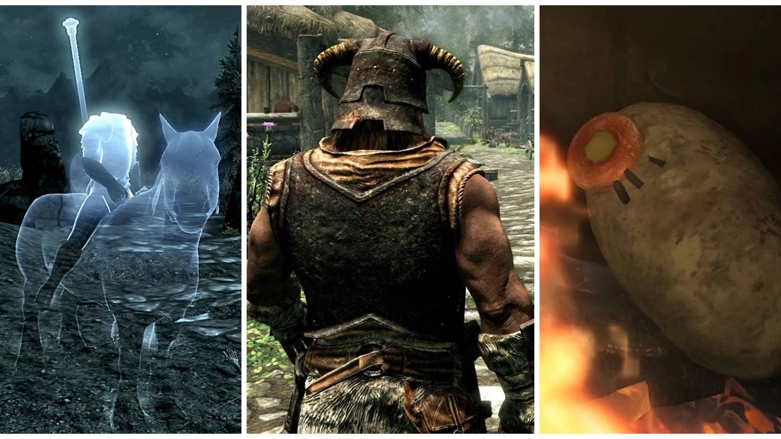 headless horseman, dragonborn and portal glados potato