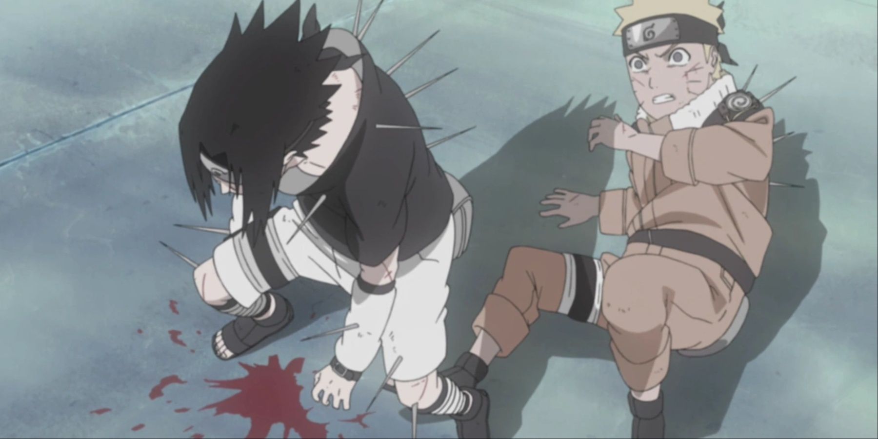 Sasuke Protecting Naruto from Haku's Attack