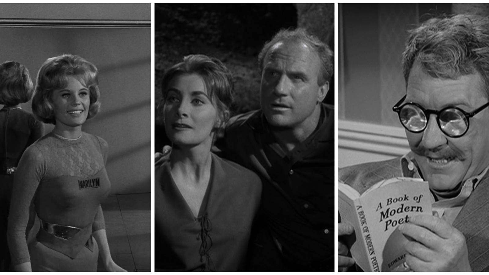 Split image showing scenes from episodes of The Twilight Zone: 