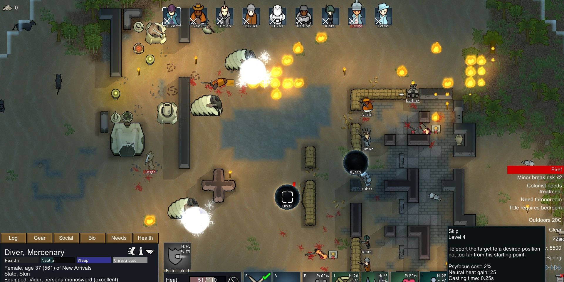 Colonists fighting in RimWorld
