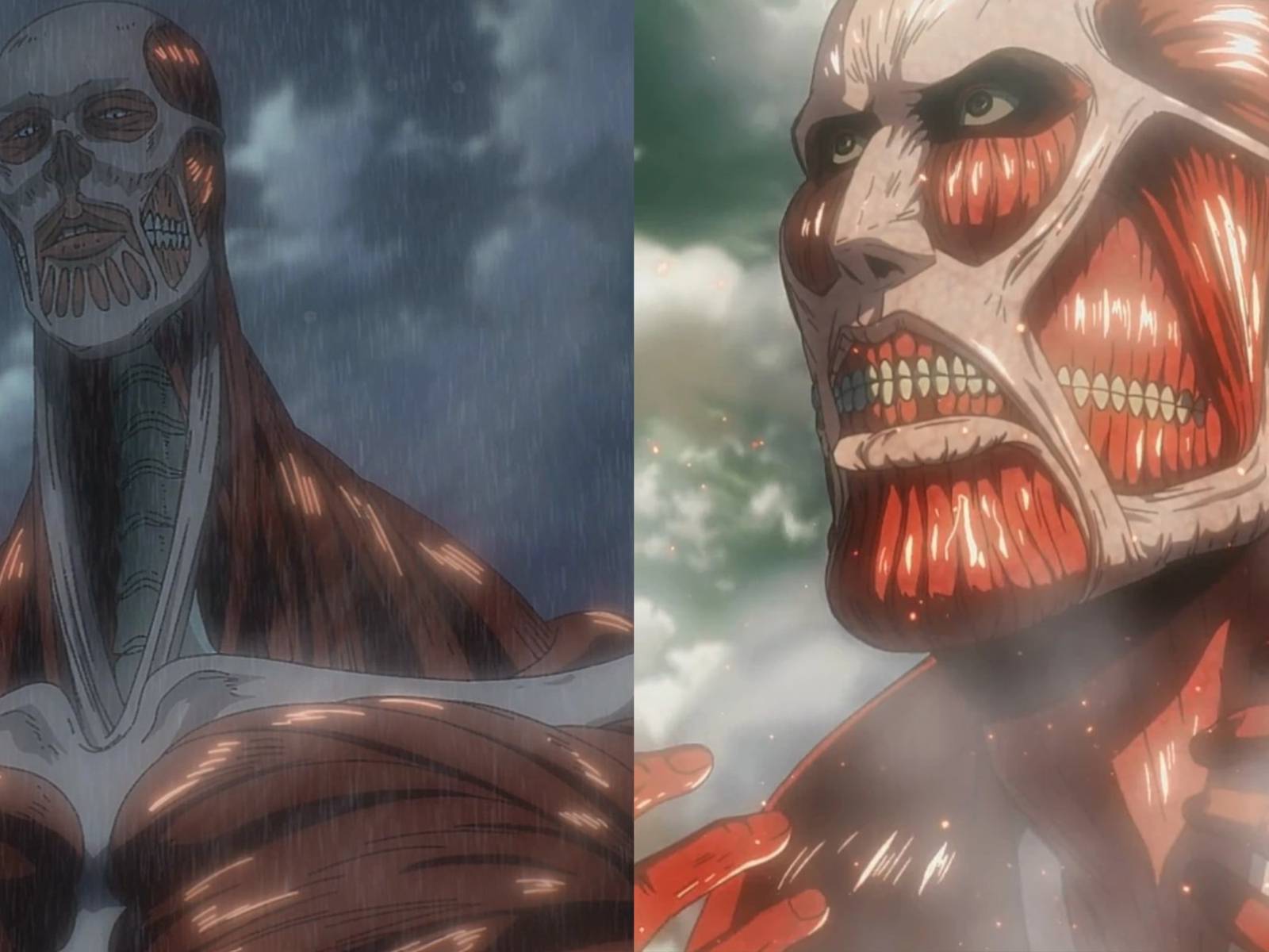Attack On Titan Bertholdt Colossal Titan Vs Eren Titan Image Eren