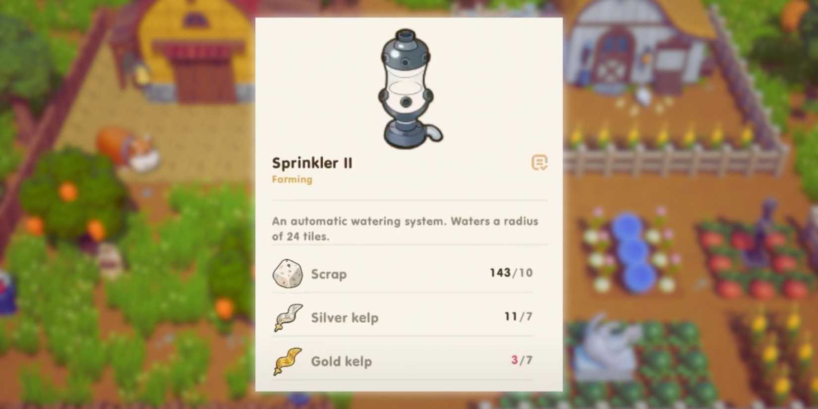 Sprinklers in Coral Island