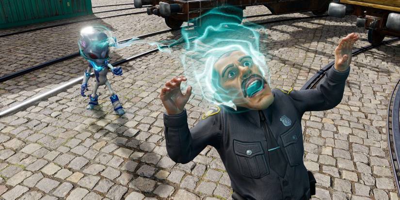 Crypto and a human in Destroy All Humans