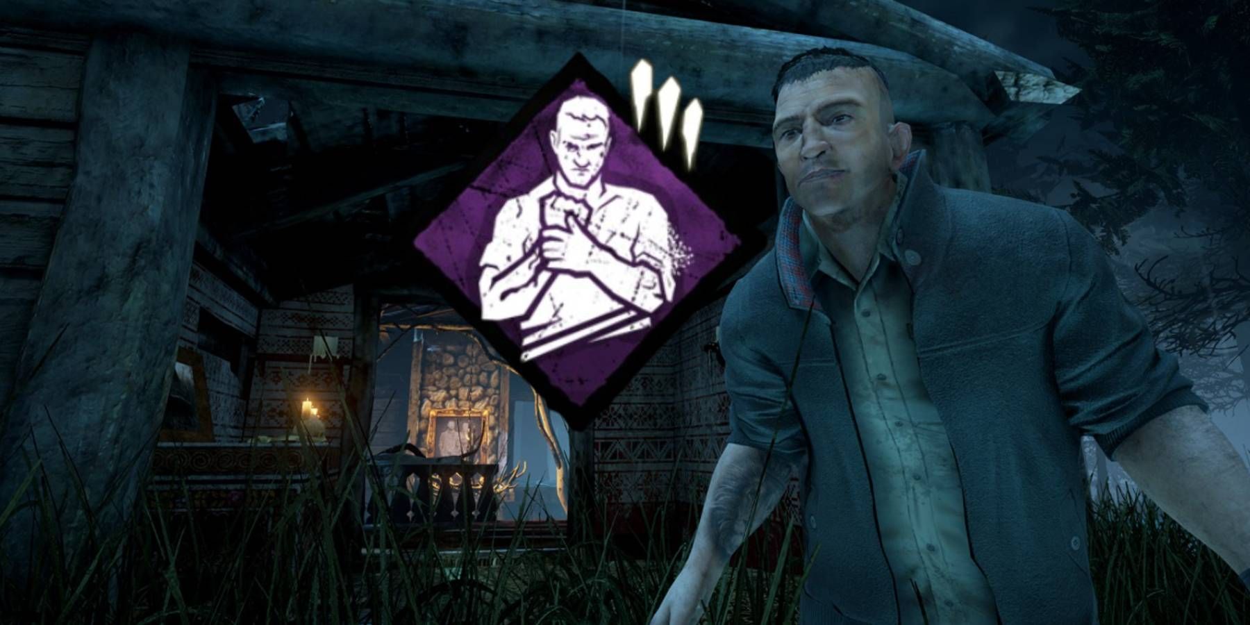 David King and the No Mither perk emblem from Dead by Daylight
