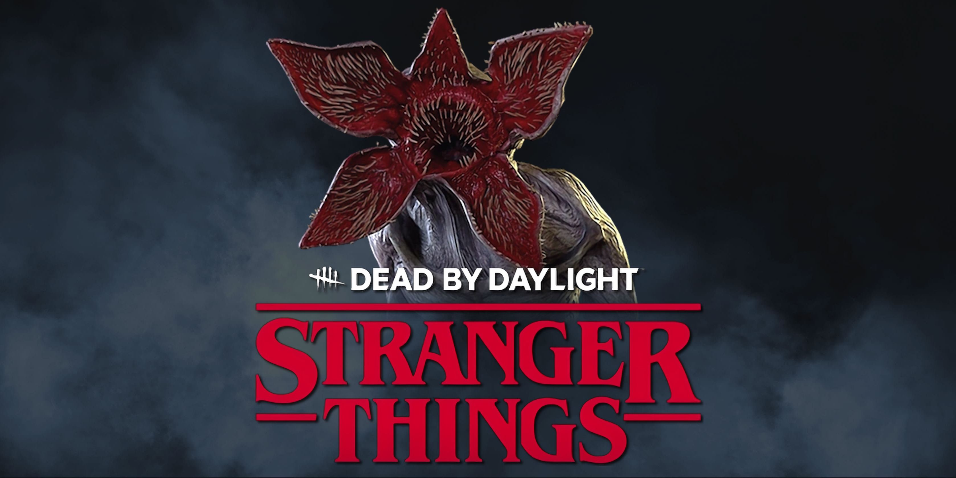 dead by daylight stranger things logo fog background demogorgon