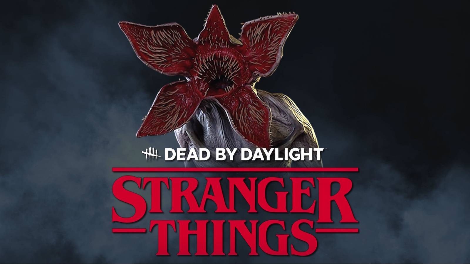 dead by daylight stranger things logo fog background demogorgon
