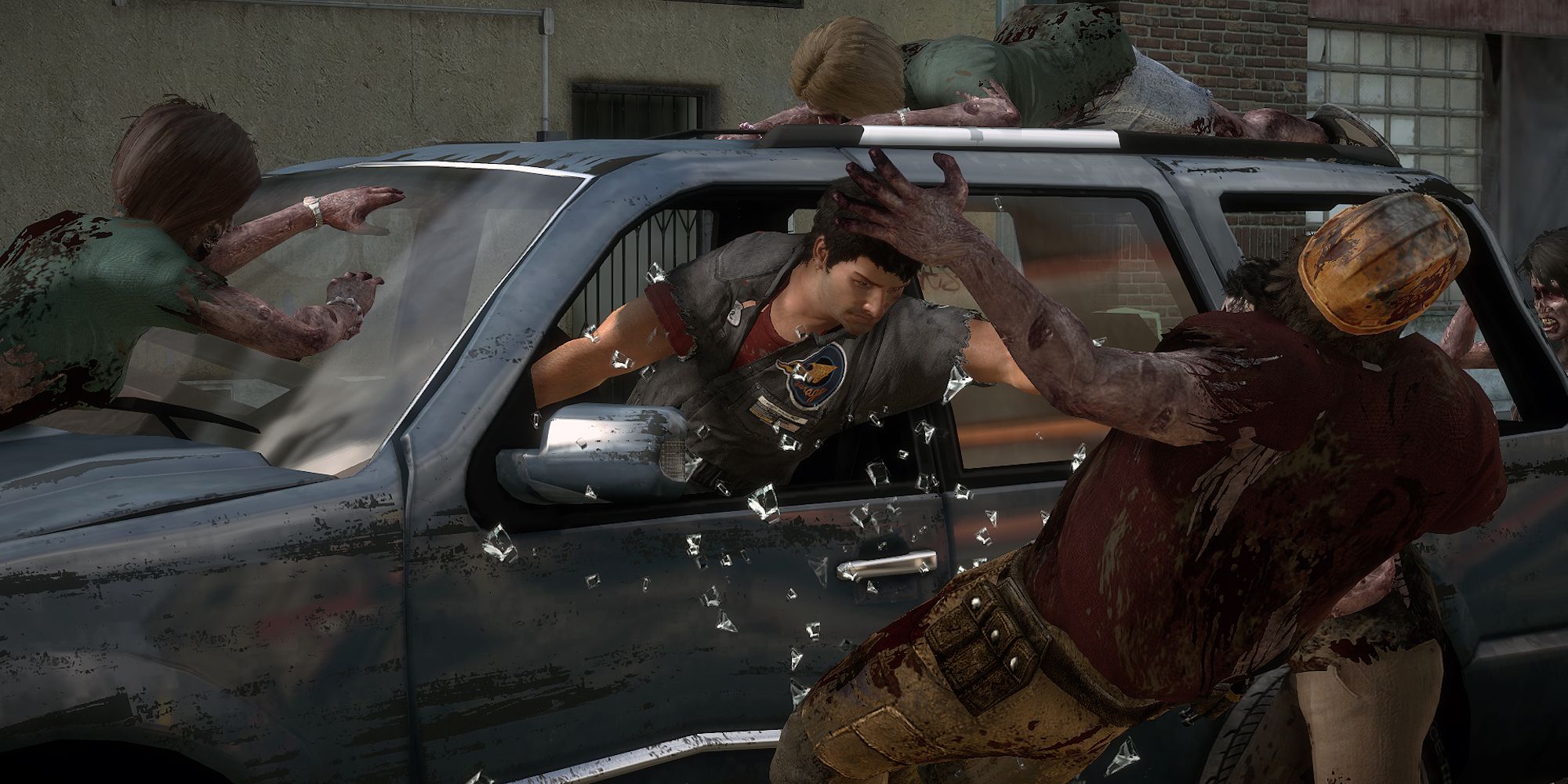Dead Rising 3 car covered in zombies