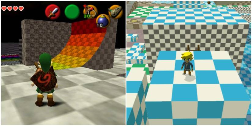 Debug rooms in The Legend of Zelda: Ocarina of Time and The Wind Waker