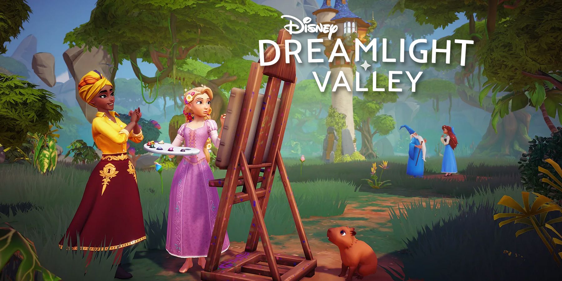 Disney Dreamlight Valley A Rift in Time expansion Rapunzel painting promo screenshot