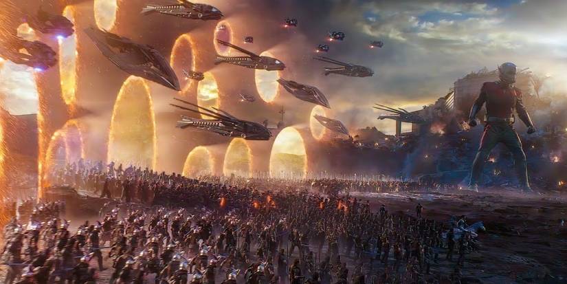 An image of the Avengers and its allies matching to war