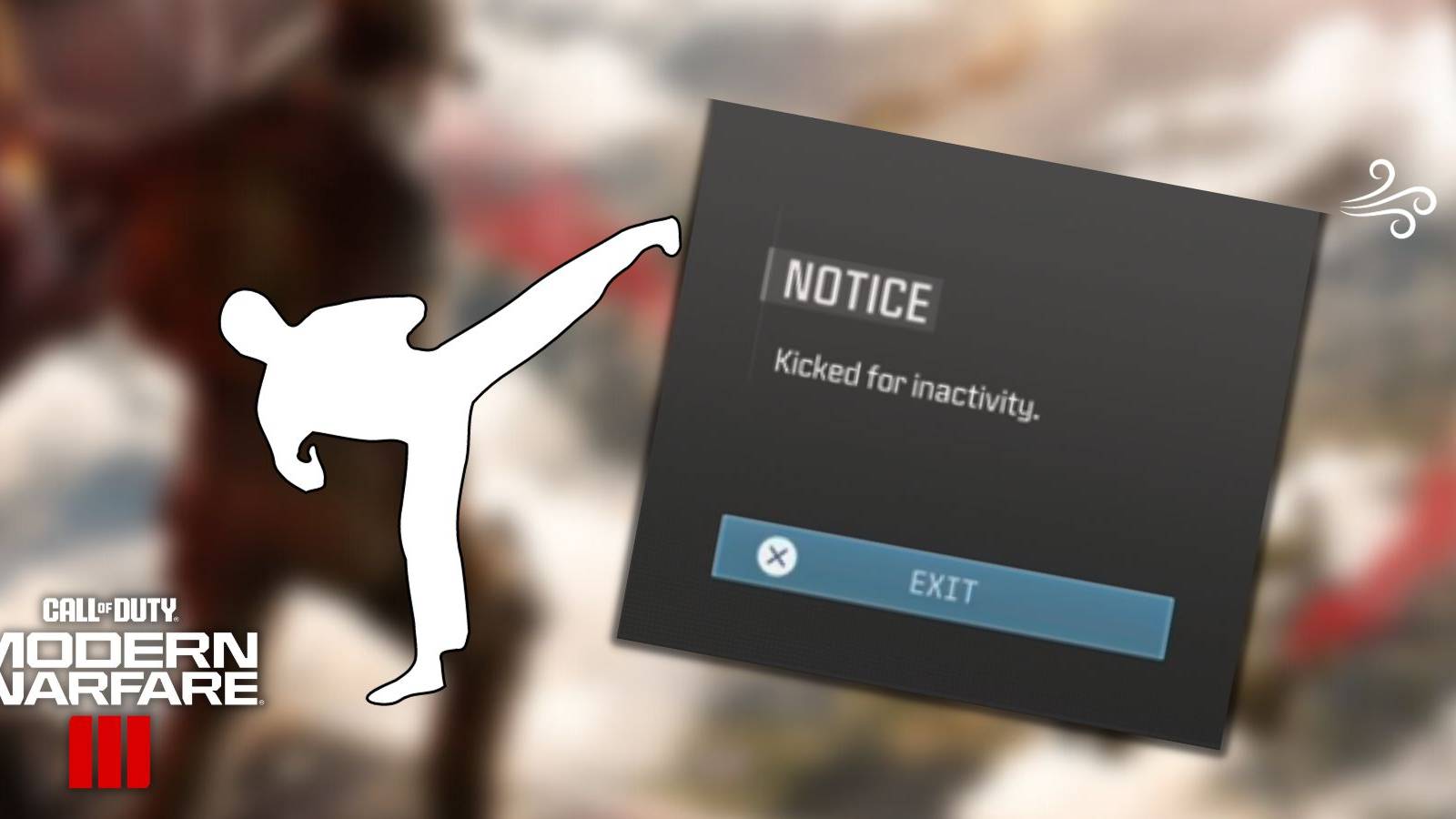 kicked for inactivity error in modern warfare 3.