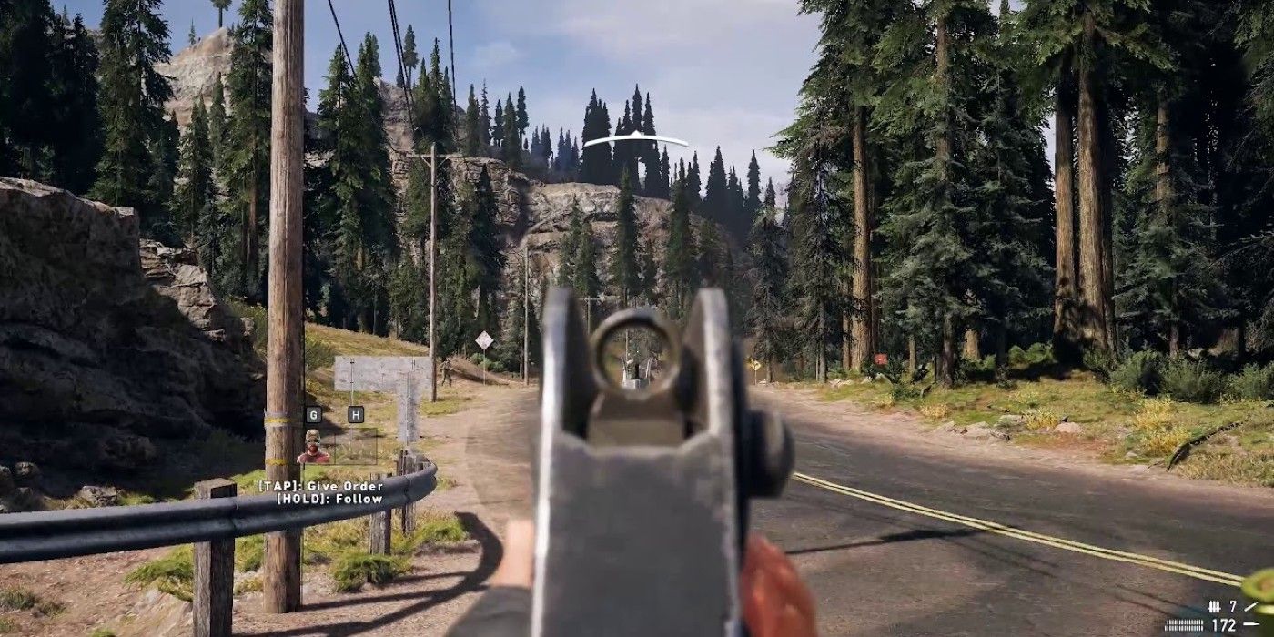 Far Cry 5 M-16 aiming on road