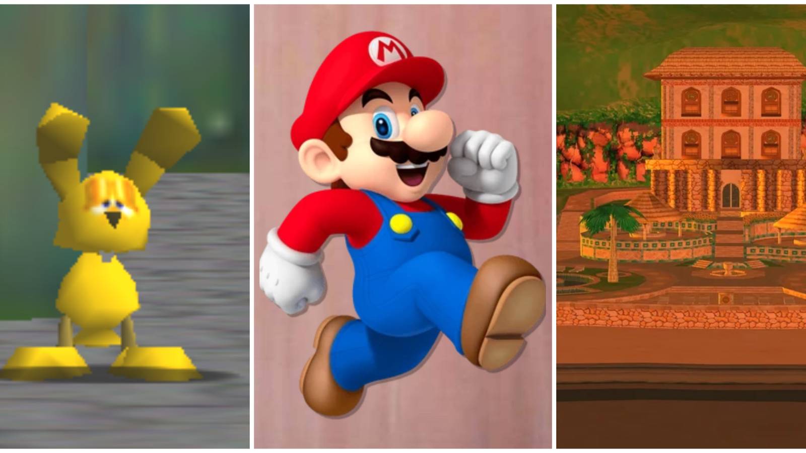 MIPS the bunny, Mario and the hotel Delfino from super Mario Sunshine