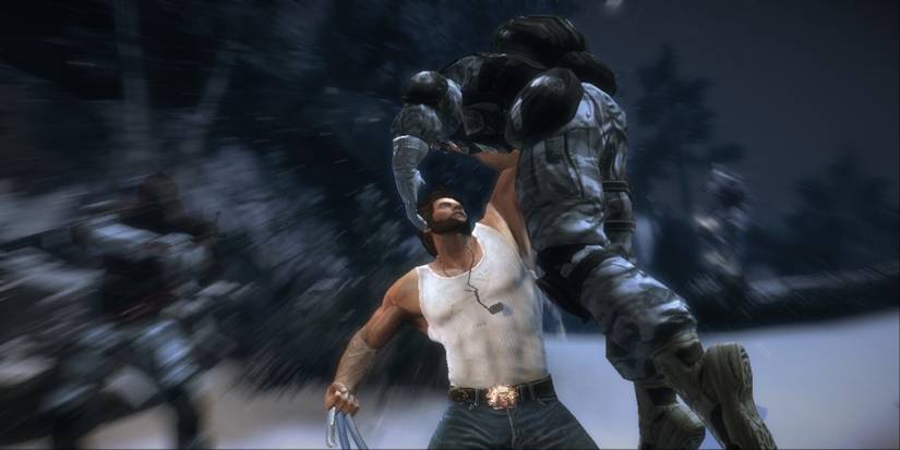 Fighting enemies in X-Men Origins Wolverine