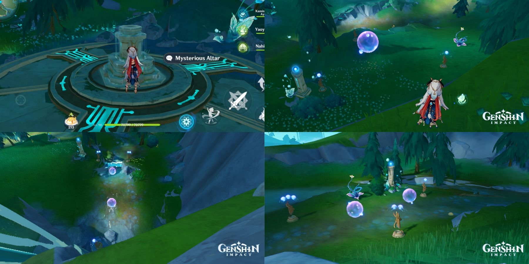 foggy forest path dew bubble puzzle guide genshin impact