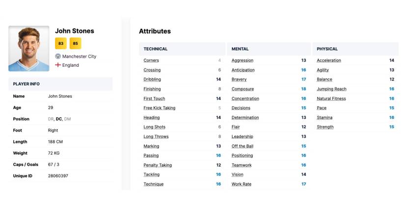 Football Manager 2024 Best Center Backs Stones