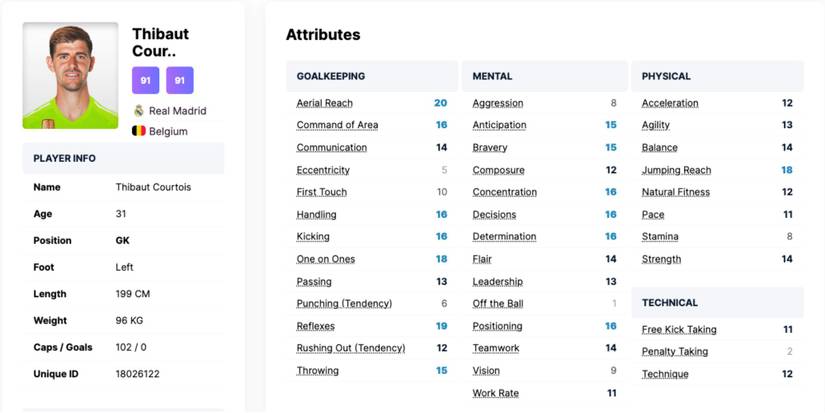 Football Manager 2024 Best Goalkeepers Courtois