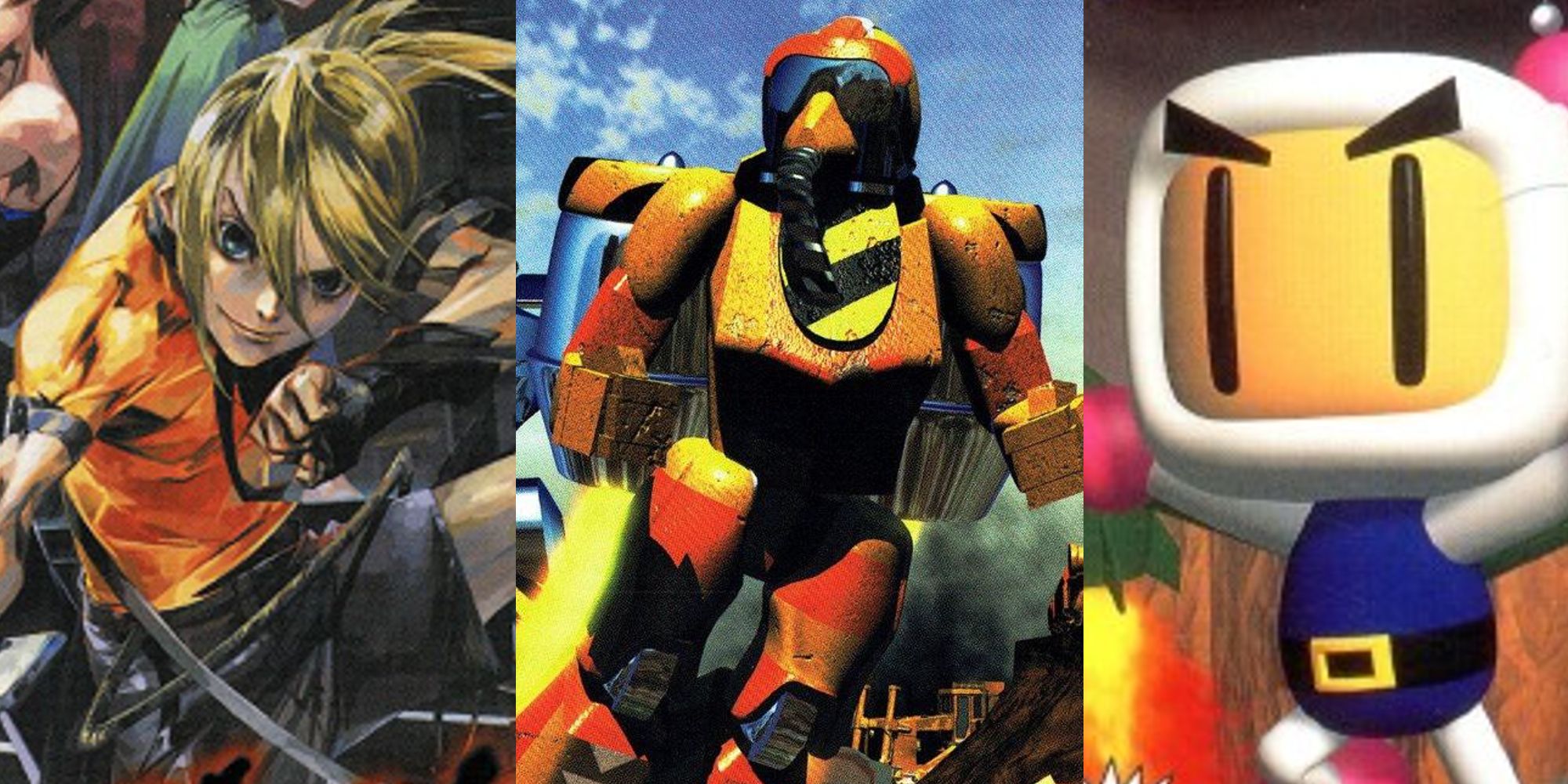 Saki on S&P's box art; a member of Blast Corps in box art; Bomberman in N64 box art