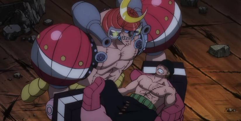 Franky helping Roronoa Zoro in Wano