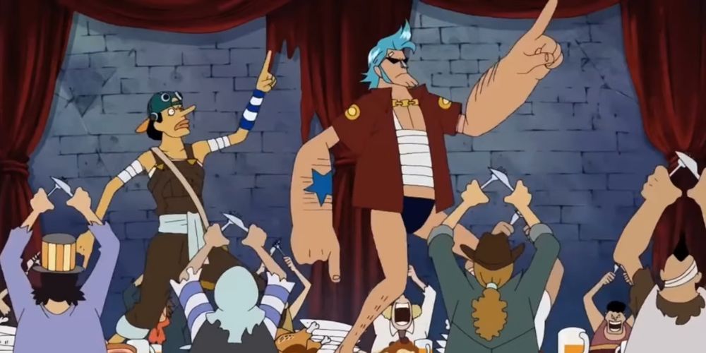 Franky and Usopp dancing together