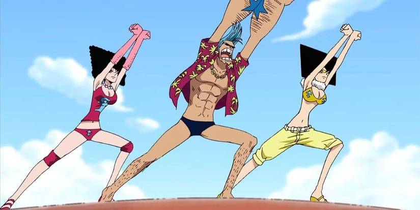 Franky, Kiwi and Mozu doing a "SUPER!" pose